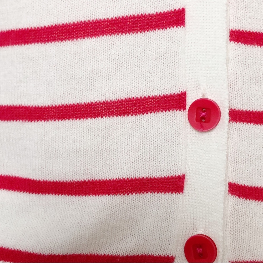 Cache Cache White & Red Striped Button Down Quart… - image 7